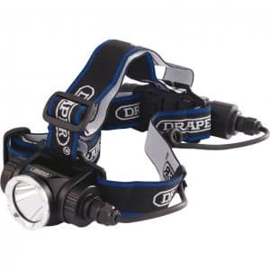 Draper 10W Rechargeable LED Head Torch Black