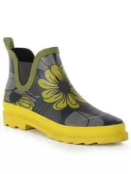 Regatta X Orla Kiely Ankle Wellington Boot - Grey/Yellow, Grey/Yellow, Size 4, Women