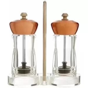 Premier Housewares Salt and Pepper Copper Mill Set with Stand