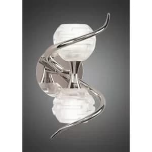 Dali wall light with switch 2 Bulbs G9, polished chrome