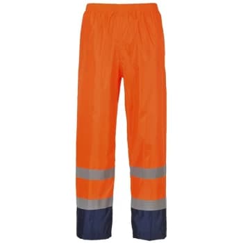 H444ONRL - sz L Hi-Vis Classic Contrast Rain Trouser - Orange/Navy - Portwest