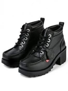 Kickers Klio Kick Hi Leather Heeled Ankle Boot - Black