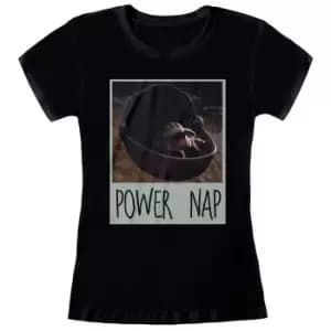 Star Wars: The Mandalorian Womens/Ladies Power Nap T-Shirt (L) (Black)