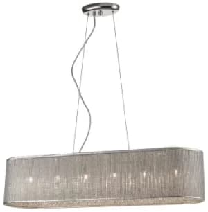 Spring 6 Light Ceiling Pendant Silver, G9