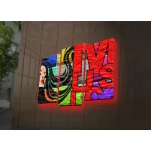 3PATDACT-30 Multicolor Decorative LED Lighted Canvas Painting (3 Pieces)