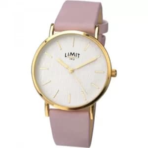 Ladies Limit Bark Effect Dial Gold Plated Case Watch
