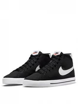 Nike Court Legacy Mid Canvas - Black/White/Orange, Black/White/Orange, Size 11, Men