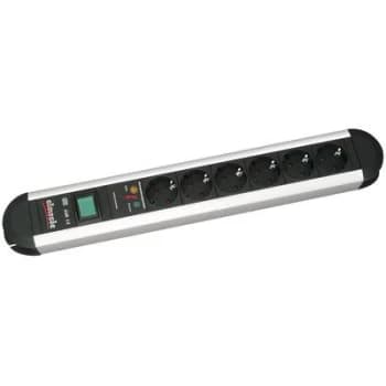 Bachmann 331013 Surge protection power strip 6x Aluminium , Black PG connector