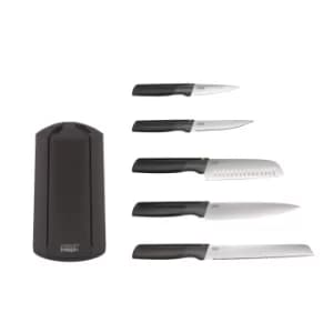 Joseph Joseph Elevate 5 Piece Kitchen Knives Carousel Set Black and Silver