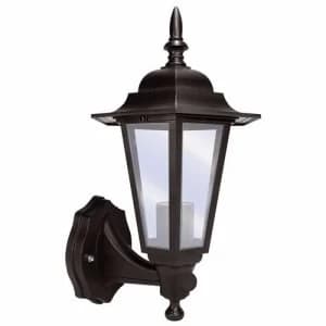 Eterna 60 Watt Lantern with 110 degrees PIR - Black