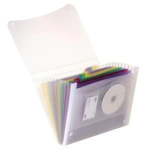Elba A4 Expanding File 13 Part Press stud Polypropylene Coloured Tabs Clear Single