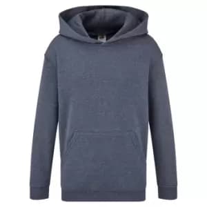 Fruit Of The Loom Childrens Unisex Hooded Sweatshirt / Hoodie (12-13) (Heather Navy)
