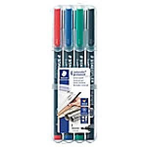 Staedtler Lumocolor OHP and CD Pens Permanent Fine Assorted Pack Of 4