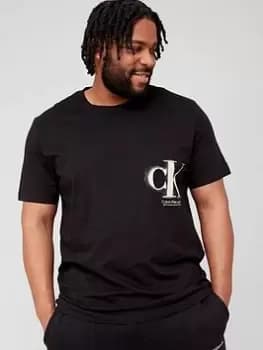 Calvin Klein Jeans Big & Tall Spray T-Shirt - Black, Size 4XL, Men
