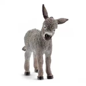 Schleich Farm World Donkey Foal Toy Figure- Grey