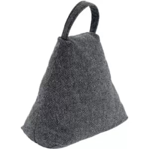 Nicola Spring - Herringbone Door Stop - 23 x 22.5cm - Grey