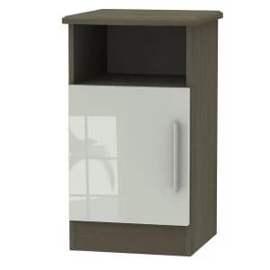 Robert Dyas Kirkhill Ready Assembled 1-Door Bedside Table -Taupe Cedar