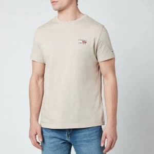 Tommy Jeans Mens Chest Logo T-Shirt - Soft Beige - L