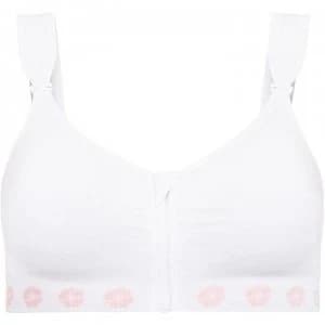 Theya Healthcare Peony bamboo zip front post surgery bra - White