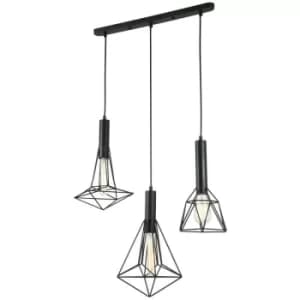 Spider Cage Cluster Ceiling Pendant Lamp Black, 3 Light, E27