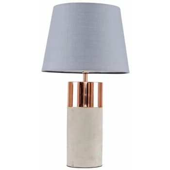 Table Lamp Copper & Cement Finish Base Shades E14