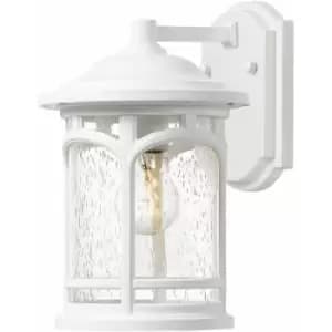 Loops - Outdoor IP44 1 Bulb Wall Light Lantern White LED E27 60W d02296