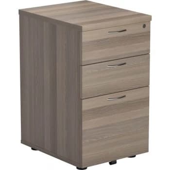 3 Drawer Under Desk Pedestal - Grey Oak