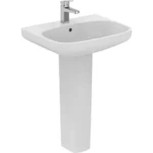 Ideal Standard i. life Basin and Pedestal 60cm 1 Tap Hole in White Ceramic