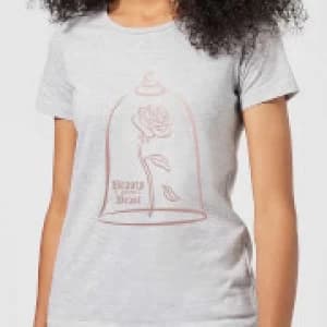 Disney Beauty And The Beast Rose Gold Womens T-Shirt - Grey - 3XL