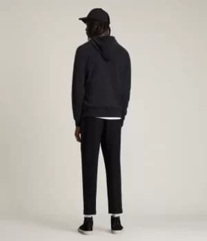 AllSaints Mens Cotton Regular Fit Brace Hoodie, Black, Size: S