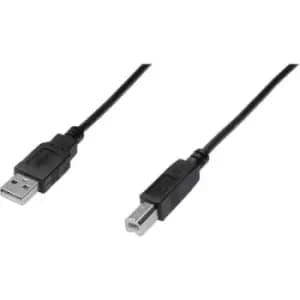 Digitus USB cable USB 2.0 USB-A plug, USB-B plug 3m Black AK-300105-030-S