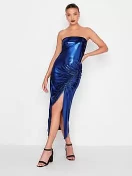 Long Tall Sally Two Tone Metallic Midi Dress - Blue Size 10, Women