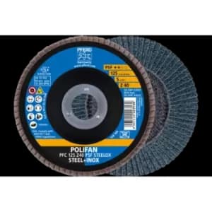 Pferd Polifan Flap Disc PFC 125X22.23mm Conical Z40 Uni. Line Psf Steelox Steel