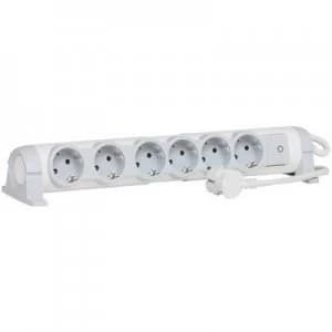Legrand 694636 Socket strip (+ switch) 6x White, Grey PG connector