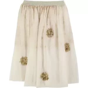 Billieblush Girls Beige printed mesh tutu skirt - Beige