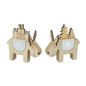 Wooden Reindeer Decorations (Set of 2)