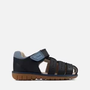 Clarks Toddler Roam Bay Sandals - Navy Leather - UK 4.5 Toddler