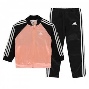 adidas Three Stripes Tricot Toddlers Tracksuit - Pink/Black