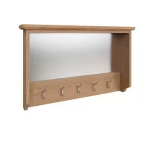 Kettle Interiors Oak Coat Rack With Mirror