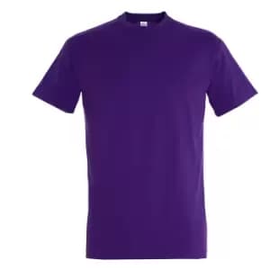 SOLS Mens Imperial Heavyweight Short Sleeve T-Shirt (L) (Dark Purple)