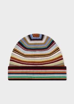 Paul Smith Merino Wool 'Signature Stripe' Beanie Hat