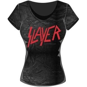 Slayer - Classic Logo Womens Small T-Shirt - Black,Grey