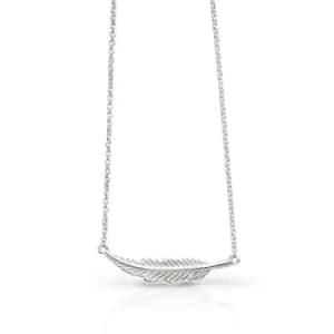 Allegory Symbols Silver Small Feather Necklace