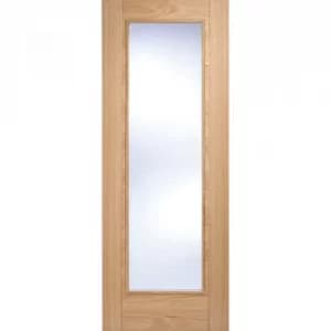 LPD Internal Oak VANCOUVER Pattern 10 Pre-Finished 1 Light Clear Glazed Fire Door FD30 (27" x 78")