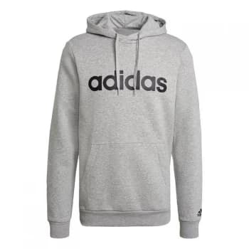 adidas Essentials Linear Logo Hoodie Mens - Medium Grey Heather / Black