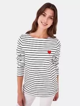 Crew Clothing Crew Clothing Ultimate Breton Button Side - Navy Stripe, Navy, Size 14, Women