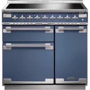 Rangemaster Elise 90cm Electric Range Cooker - Stone Blue