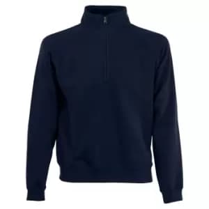 Fruit Of The Loom Mens Zip Neck Sweatshirt (2XL) (Deep Navy)