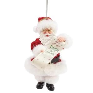 Tinsel in a Tangle Santa Hanging Ornament