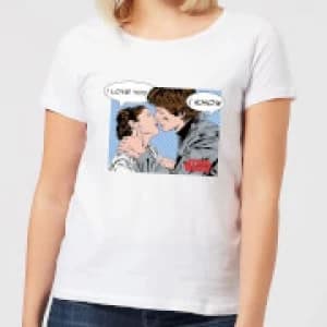 Star Wars Leia Han Solo Love Womens T-Shirt - White - 3XL